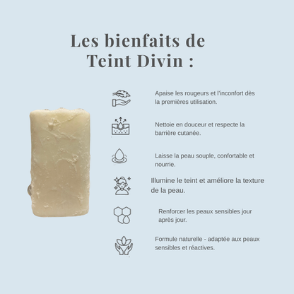 Teint Divin – Savon soin naturel à l’huile de lin | Peaux sensibles & normales