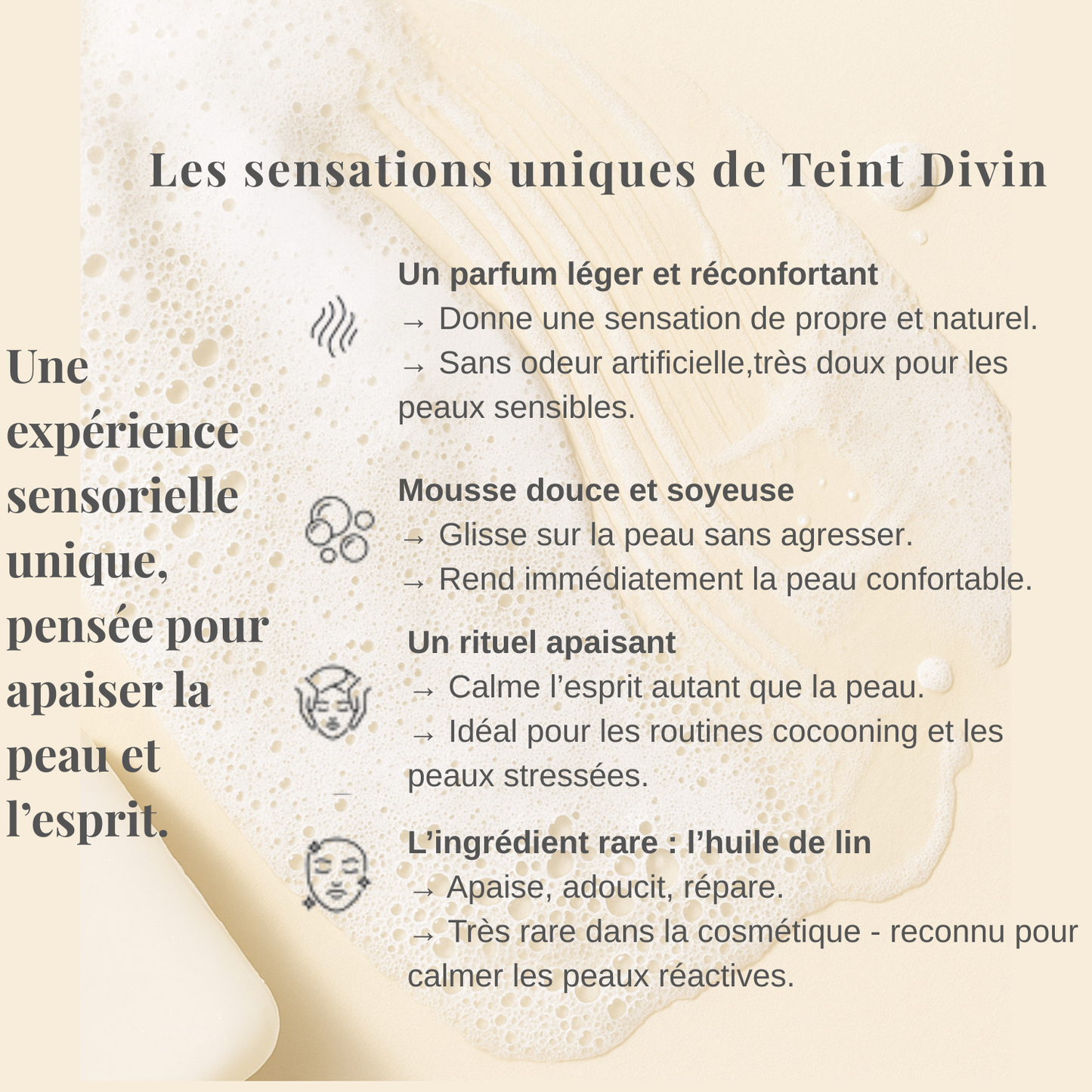 Teint Divin – Savon soin naturel à l’huile de lin | Peaux sensibles & normales